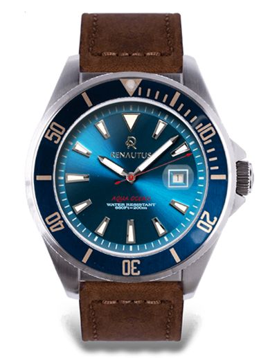 Renautus訂製手錶款式之一: AquaOcean Automatic 藍面金屬紋